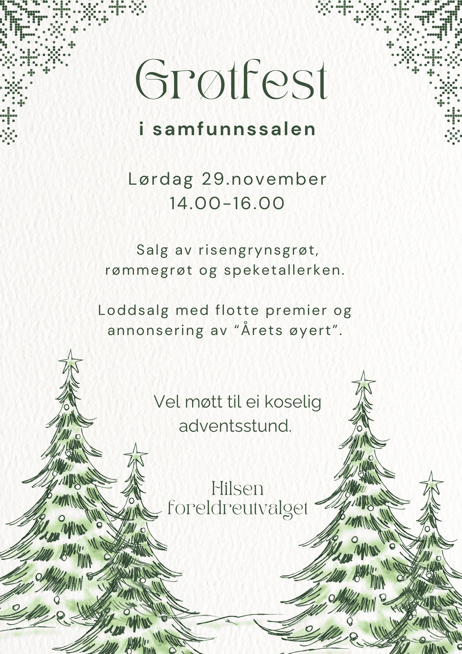 Grøtsalg før jul i Meløygården